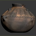 Rustic Handcrafted Ancient Brown Pottery Jar With Textured Surface And Decorative Protrusions