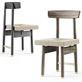 Modern Minimalist Leisure Chairs With Wooden Frame Fabric Seat Cushion And Light Dark Wood Tones