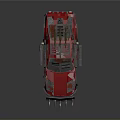 Red Modified Car With Spiked Front Bumper And Apocalyptic Design Details 3d model