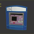 Blue ATM Machine With Digital Display And Keypad For Banking Services 3d model