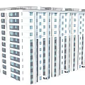 Modern Multi Storey Residential Building With Glass Windows White Gray Facade And Balconies