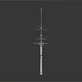 Outdoor Metal TV Antenna Design With Horizontal Bars And Vertical Pole