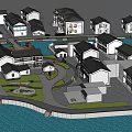 Other Residential Community Layout With Traditional Houses Water Features And Green Spaces