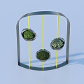 hanging basket metal hanging basket flowerpot potted plant green plant 3d model