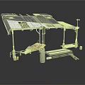 Outdoor Solar Panel Canopy Structure With Metal Support Frame And Hanging Components