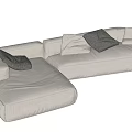 Modern shape carpet fabric multi-person sofa 3d model