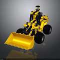 Yellow Toy Loader Building Block Model With Front Bucket And Black Wheels