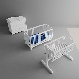 modern crib children's furniture 3d model