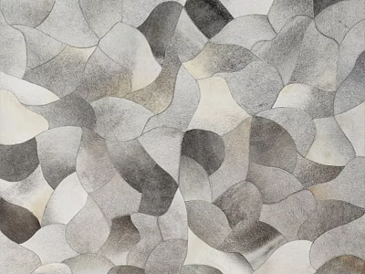 Modern Square Rug with Abstract Irregular Geometric Patterns in Neutral Gray and Beige Tones 3d model