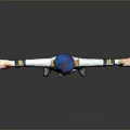 Cartoon Game Movie Character In Pilot Uniform With Hat And Arms Outstretched