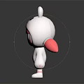 Cute Cartoon Rabbit Character With White Body Pink Ear Tips And Red Nose