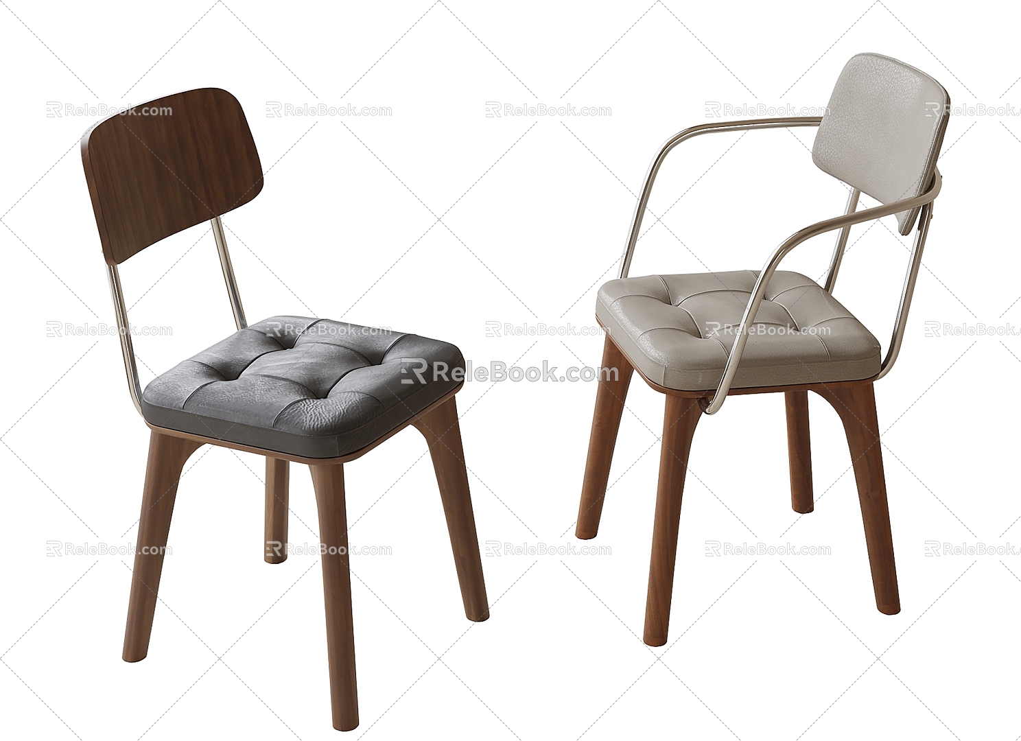 Modern Dining Chair Single Chair Leisure Chair 3d model