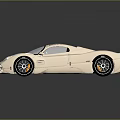 Golden Luxury Sports Car With Sleek Body Transparent Roof And Alloy Wheels