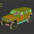 Orange Four Door Off Road SUV With Black Rims And Rugged Exterior Design