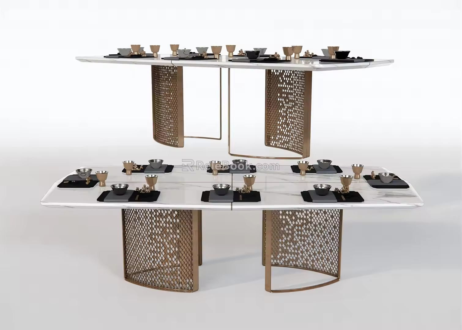 Light Luxury Dining Table Dining Table Casual Tableware Decorative Table Side Table Low Table Display Table Desk 3d model