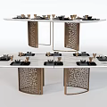 Light Luxury Dining Table Dining Table Casual Tableware Decorative Table Side Table Low Table Display Table Desk 3d model