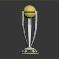 Premium Golden Trophy With Transparent Stand And Circular Decorative Base Design
