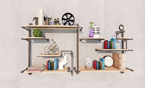 Industrial LOFT Wall Shelf Decorative Laminate 3d model