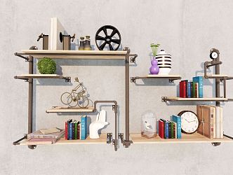 Industrial LOFT Wall Shelf Decorative Laminate 3d model