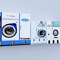 Various Style Washing Machines With Different Color Designs And Control Panels 3d model