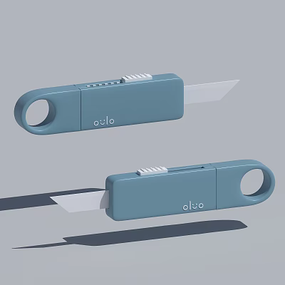 Ollo Blue Utility Knives With Safety Lock And Hanging Hole Design 3d model