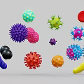 Medical Devices Featuring Colorful Virus and Bacteria Models for Research Education
