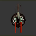 Traditional Decorative Weapon Sword With Red Scabbard Elaborate Hilt And Red Tassels