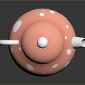 Adorable Pink Mushroom Shaped Teapot With White Dots And Smiley Face Design