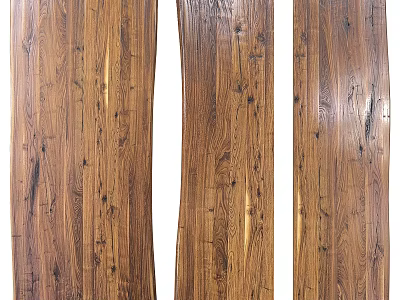 Dining Table With Rich Natural Wood Grain From Solid Walnut Planks 3d model