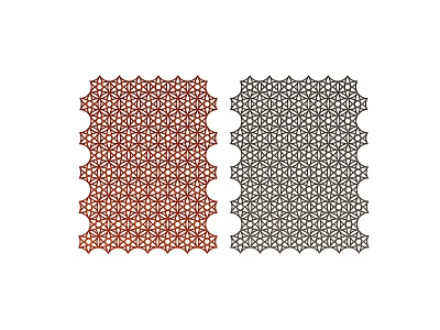 Modern Red And Gray Decorative Partitions With Geometric Hexagonal Lattice Patterns 3d model