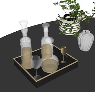 Modern Wine Glass Wine Supplies 3d model