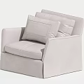Modern Light Colored Armchair With Soft Cushions And Minimalist Upholstered Design