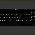 Black Mechanical Gaming Keyboard With Red Backlit Keys And Ergonomic Wrist Rest Design