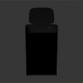 Black Modern Trash Can With Open Lid And Smooth Surface Design 3d model