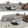 Modern sofa coffee table combination 3d model