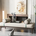 New Chinese Style Sofa Stool 3d model