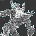 Horned Demon Fantasy Character With Muscular Build Sharp Teeth And Aggressive Stance
