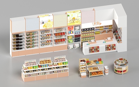 Modern Supermarket Snack House Shelf Supermarket Shelf 3d model