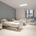 Modern Nurse Station Entrance With Digital Sign Glass Doors Reception Counter And Green Plants