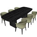 Dining table and chair combination 3d model