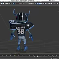 Game Movie Character Green Zombie With Horned Helmet And Skull Emblem Sports Uniform