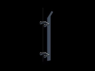 Modern Metal Railing Structure with Vertical Posts and Support Brackets 3d model