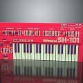 Roland SK101 Red Electronic Keyboard With Control Panel And Piano Keys