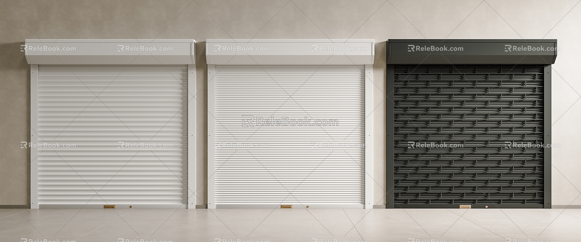 Modern rolling shutter door rolling gate garage door warehouse door shop door security door 3d model