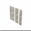Colorful Daily Use Curtains With Cartoon House Tree And Heart Patterns