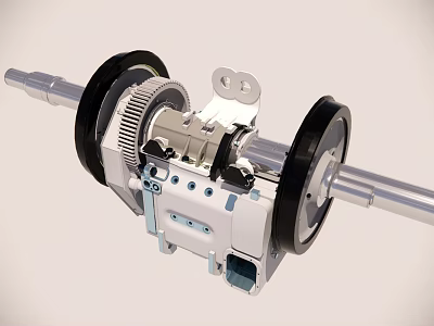 Mechanical Transmission Component With Metal Gears Rotating Wheels And Shaft Structure 3d model