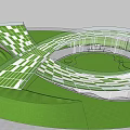 Indoor Modern Garden Features With Green Lawn Area For Family Leisure Activities