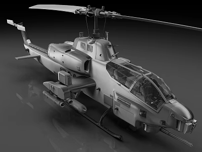 3D Rendered Military Attack Helicopter Model With Detailed Cockpit And Weapon Systems 3d model