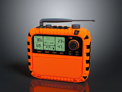 Orange Portable Notebook PC With Digital Display Screen And Control Knob 3d model