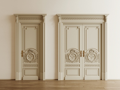 European-style double door European-style entrance door 3d model